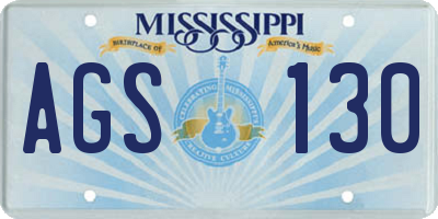 MS license plate AGS130