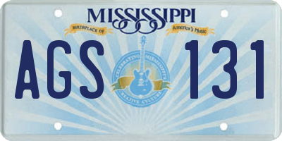 MS license plate AGS131