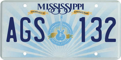 MS license plate AGS132