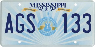 MS license plate AGS133