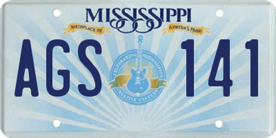 MS license plate AGS141