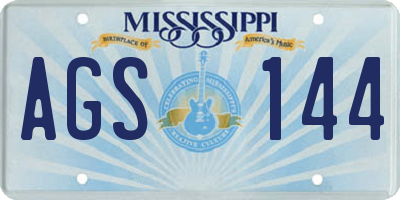 MS license plate AGS144