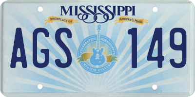 MS license plate AGS149