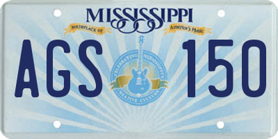 MS license plate AGS150