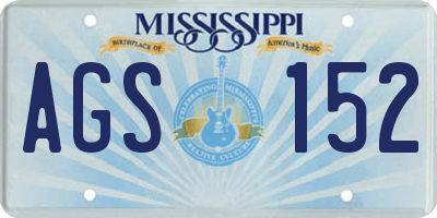 MS license plate AGS152