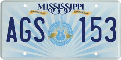 MS license plate AGS153