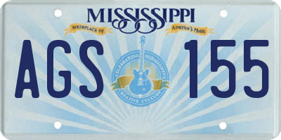MS license plate AGS155