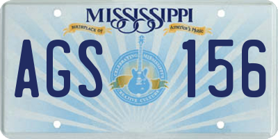 MS license plate AGS156