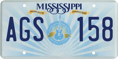 MS license plate AGS158