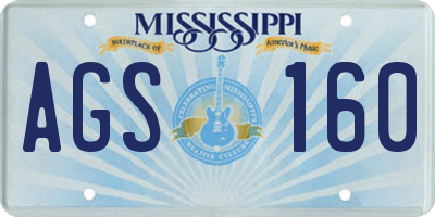 MS license plate AGS160