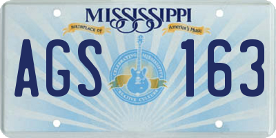 MS license plate AGS163