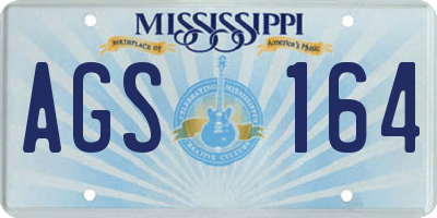 MS license plate AGS164