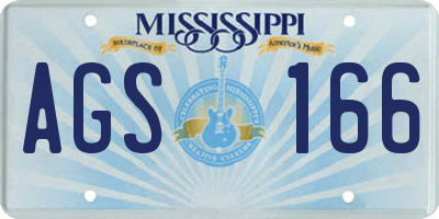 MS license plate AGS166