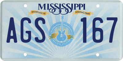 MS license plate AGS167