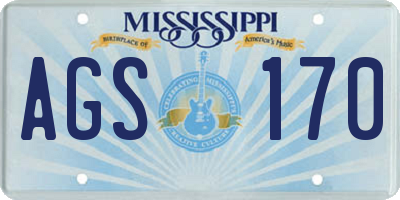 MS license plate AGS170