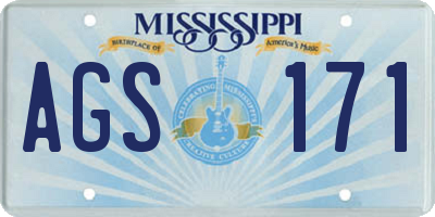 MS license plate AGS171
