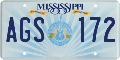 MS license plate AGS172