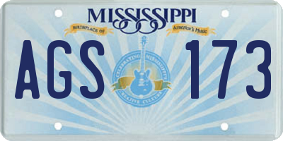MS license plate AGS173