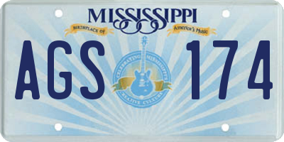 MS license plate AGS174