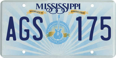 MS license plate AGS175