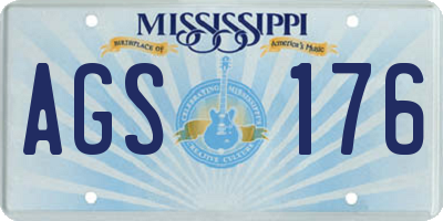 MS license plate AGS176