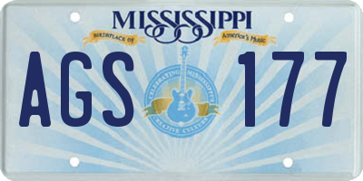 MS license plate AGS177