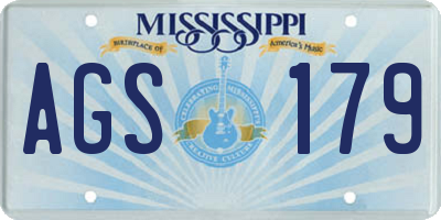 MS license plate AGS179