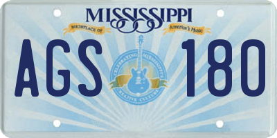 MS license plate AGS180
