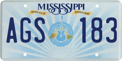 MS license plate AGS183