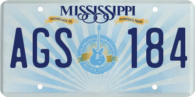 MS license plate AGS184