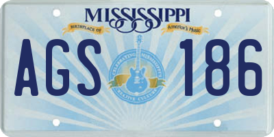 MS license plate AGS186