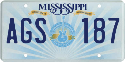 MS license plate AGS187