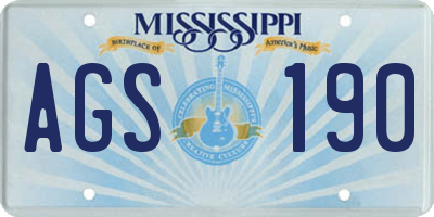 MS license plate AGS190