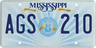 MS license plate AGS210