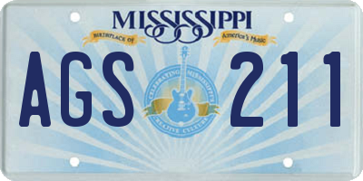 MS license plate AGS211