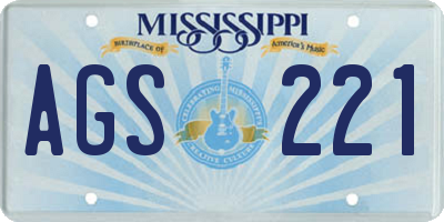 MS license plate AGS221