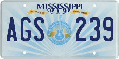 MS license plate AGS239