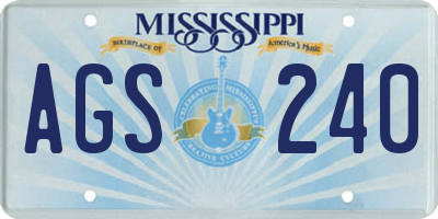 MS license plate AGS240