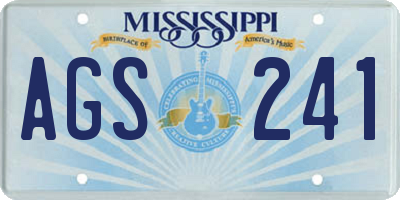 MS license plate AGS241