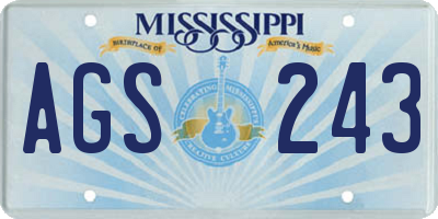 MS license plate AGS243
