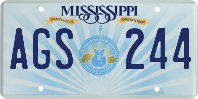 MS license plate AGS244