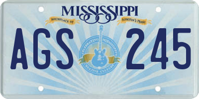 MS license plate AGS245