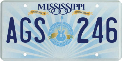 MS license plate AGS246