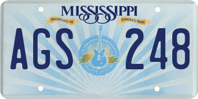 MS license plate AGS248