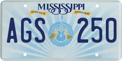 MS license plate AGS250