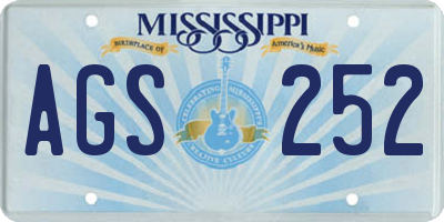 MS license plate AGS252