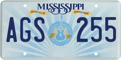 MS license plate AGS255
