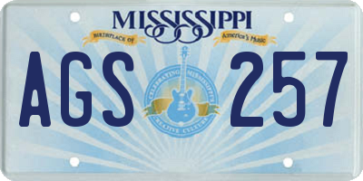 MS license plate AGS257