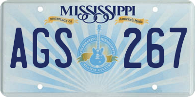 MS license plate AGS267