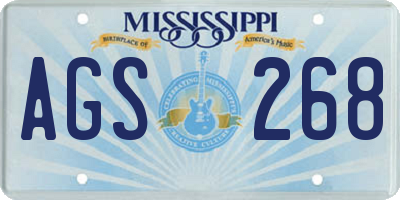 MS license plate AGS268